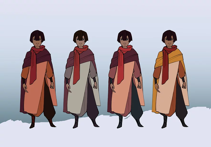 different palettes for a character concept